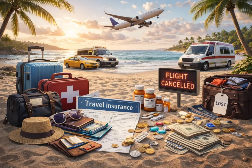 Travel insurance covers you against financial losses